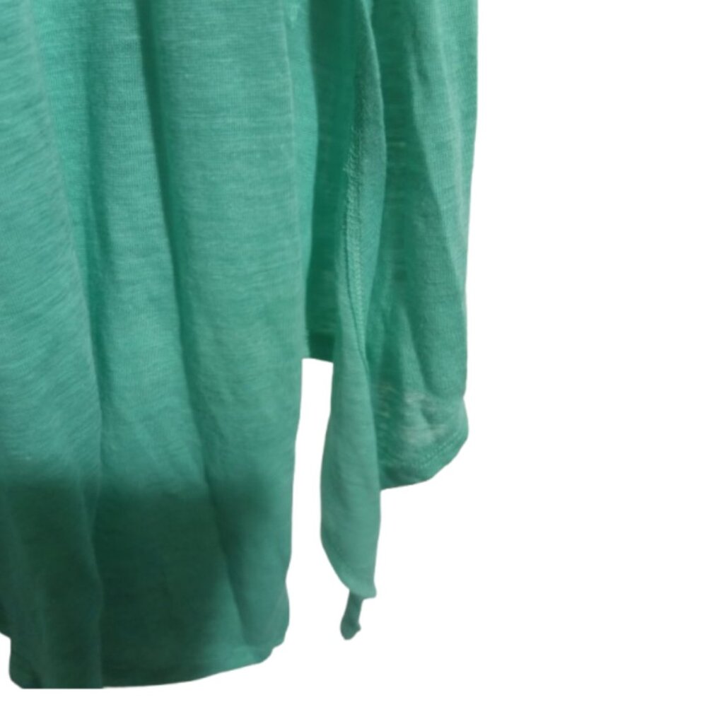Stella & Dot Maette Women Top Sz 2X Linen Blend Green Sleeveless Slanted Hemline - Picture 3 of 5